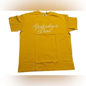 Yesterday‎ Is Dead YID Logo Embroidery sketch T-shirt Yellow mustard size 3XL